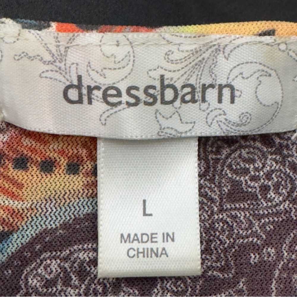 Dressbarn Boho Paisley Knit Top Multicolor Beaded Neckline Women’s L - Picture 3 of 6